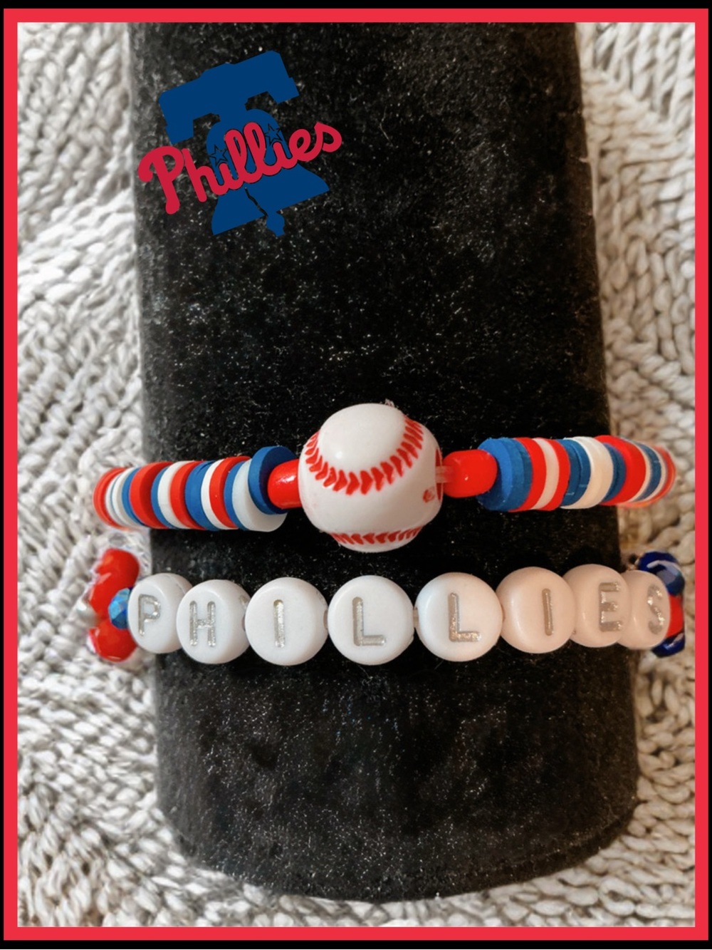 Phillies Baseball Bead Bracelet Set -